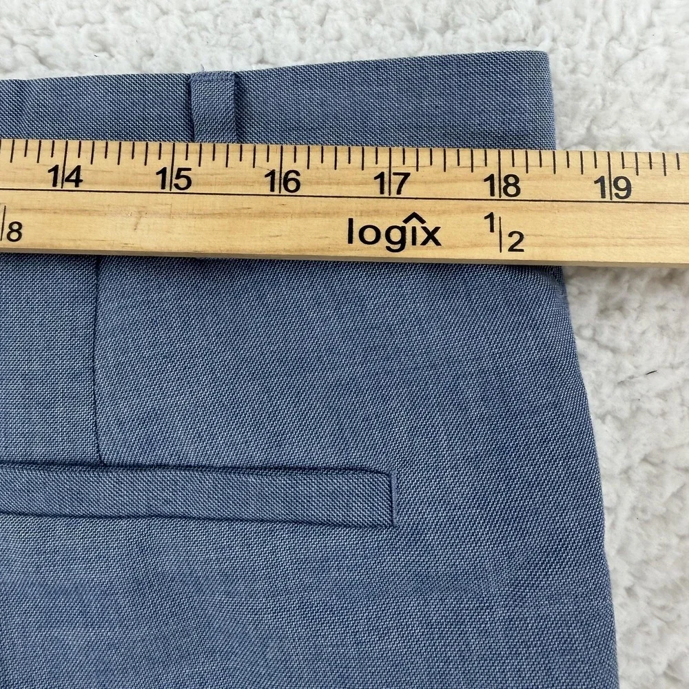 Topman Dress Pants Mens 36x32 Blue Slim Fit Microfiber Business Office Wear